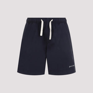 PALM ANGELS Navy Blue Classic Logo Bermuda Shorts for Men