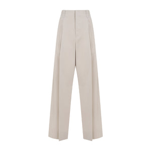 BOTTEGA VENETA Loose Fit Cotton-Silk Pants