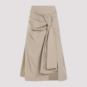 BOTTEGA VENETA Compact Knot Cotton Midi Skirt