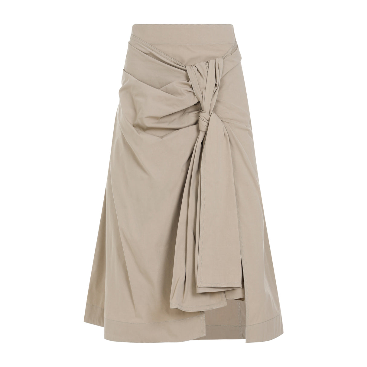 BOTTEGA VENETA Compact Knot Cotton Midi Skirt