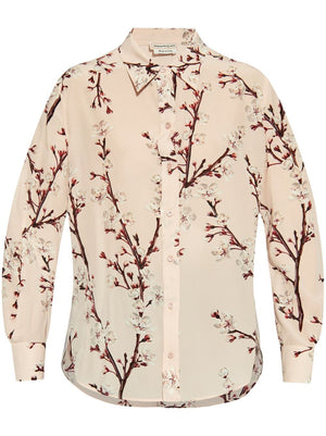 ALEXANDER MCQUEEN Cherry Blossom Print Cotton Shirt for Men - FW24