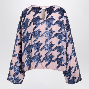 DRIES VAN NOTEN Sequined Silk Crewneck Blouse