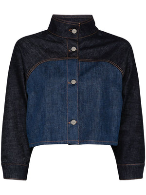 FENDI Two-Tone Denim Cropped Jacket for Men