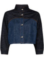 FENDI Two-Tone Denim Cropped Jacket for Men