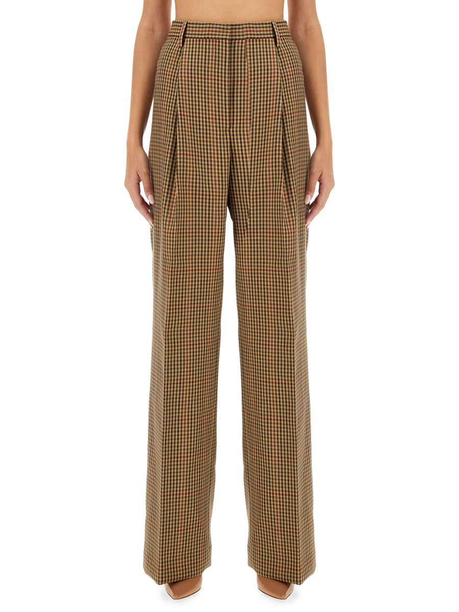 DRIES VAN NOTEN Check Pattern Regular Fit Wool Pants (Size 38)