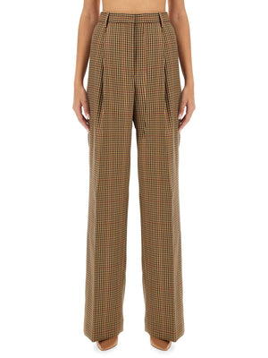 DRIES VAN NOTEN Check Pattern Regular Fit Wool Pants (Size 38)