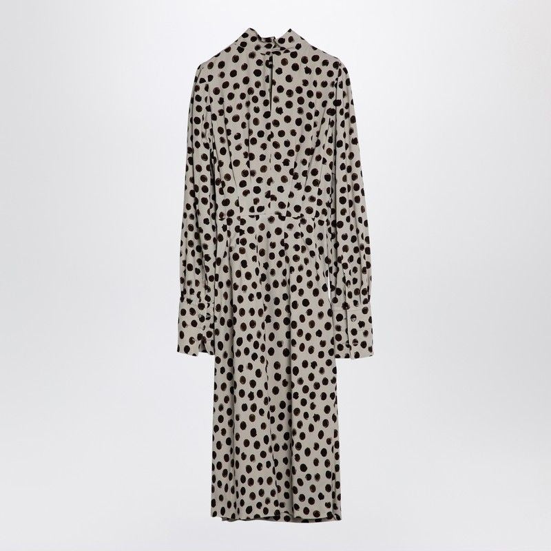 DRIES VAN NOTEN Polka Dot Mini Dress with Bow Detail