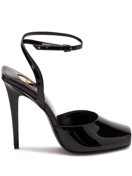 SAINT LAURENT PARIS The Scandale Sandals - 11 cm Patent Leather Heels