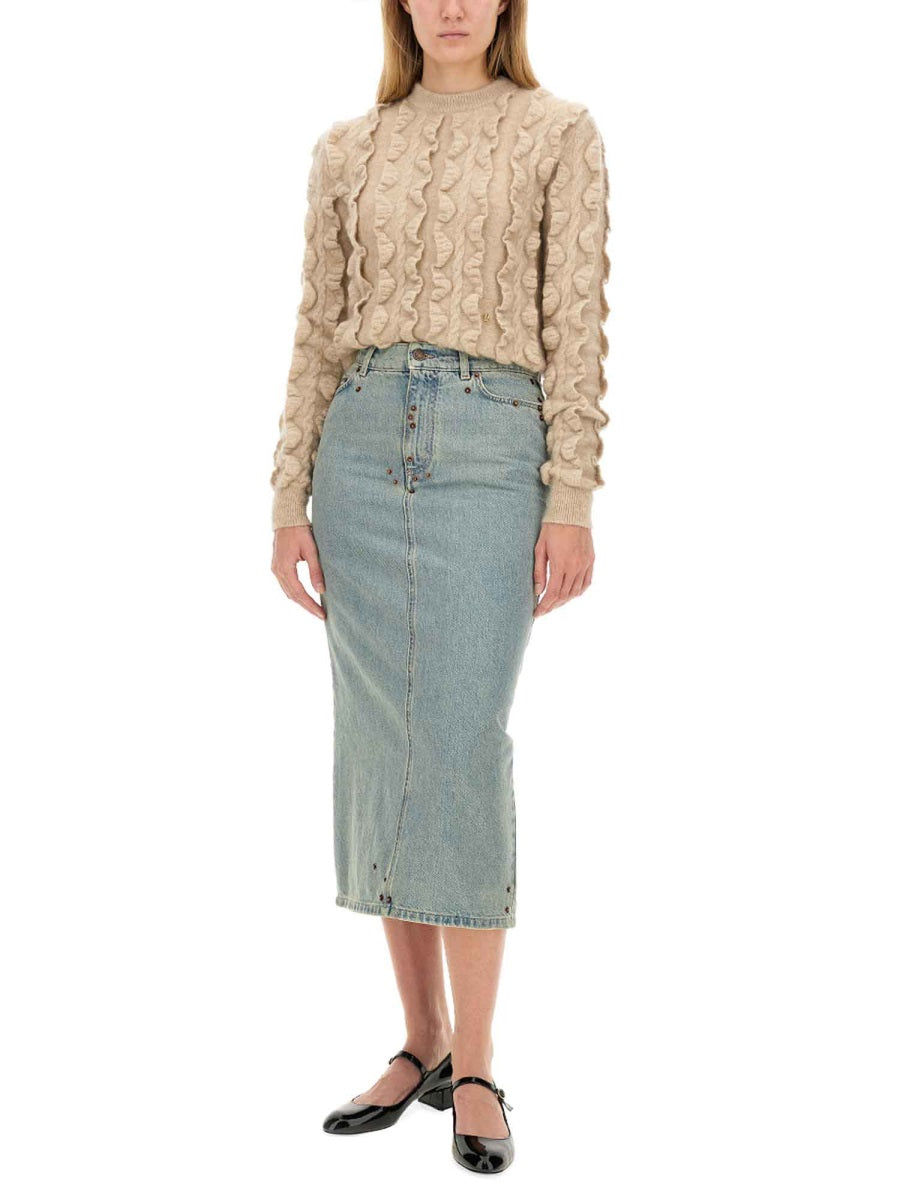 MOSCHINO COUTURE Stylish Women's Denim Skirt - Size 40