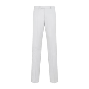 DIOR HOMME Men's Cavalry Pants in Pearl-Colored Wool with Pleated Detailing