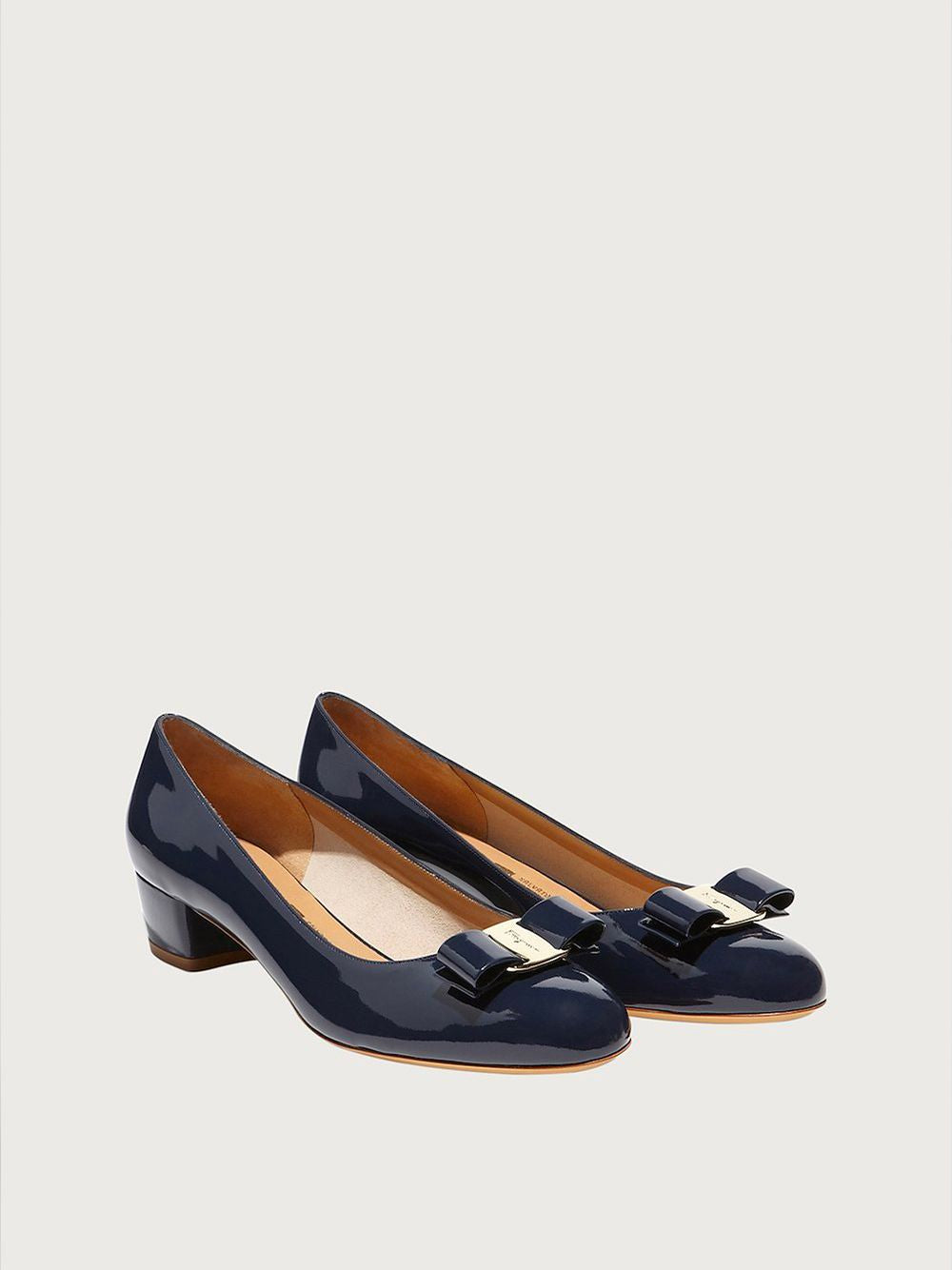 Ferragamo Women's Mini Bow Neckline Vara Pumps