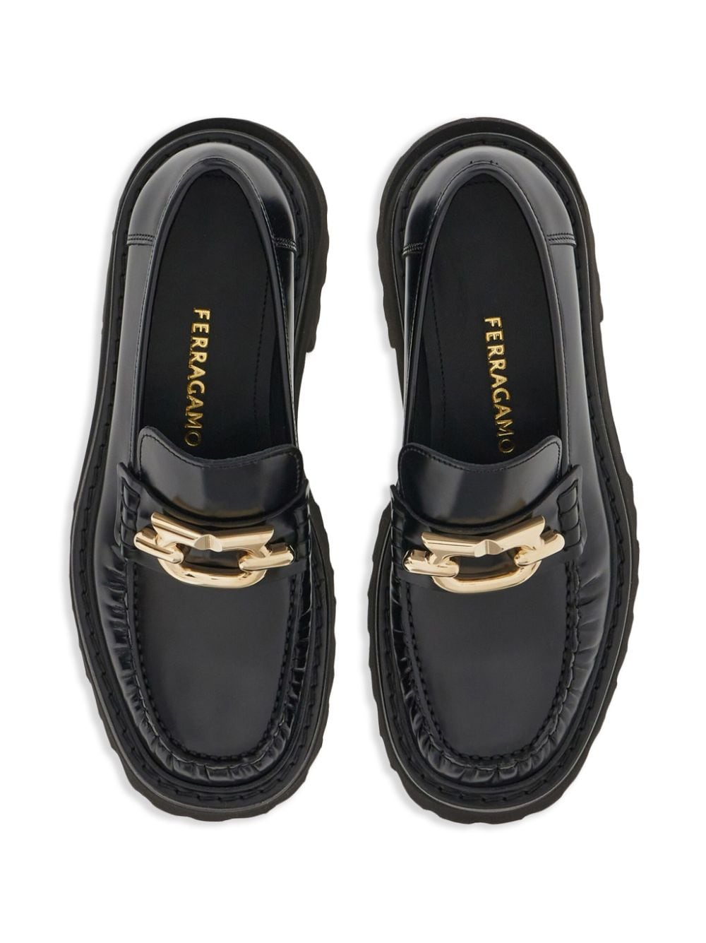 Ferragamo Women’s Gancini Hook Leather Loafers