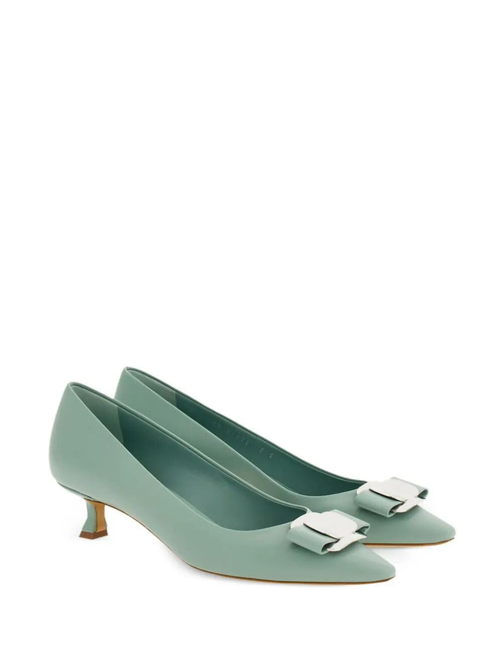 FERRAGAMO Green Pointed Toe Pumps - SS24 コレクション