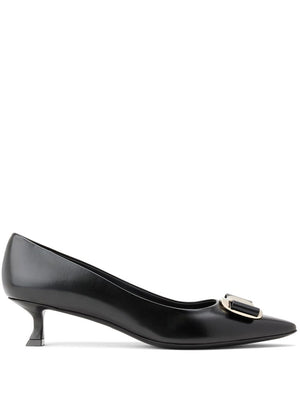 Ferragamo New Vara Bow Detail Pointed Toe Kitten Heel Pumps