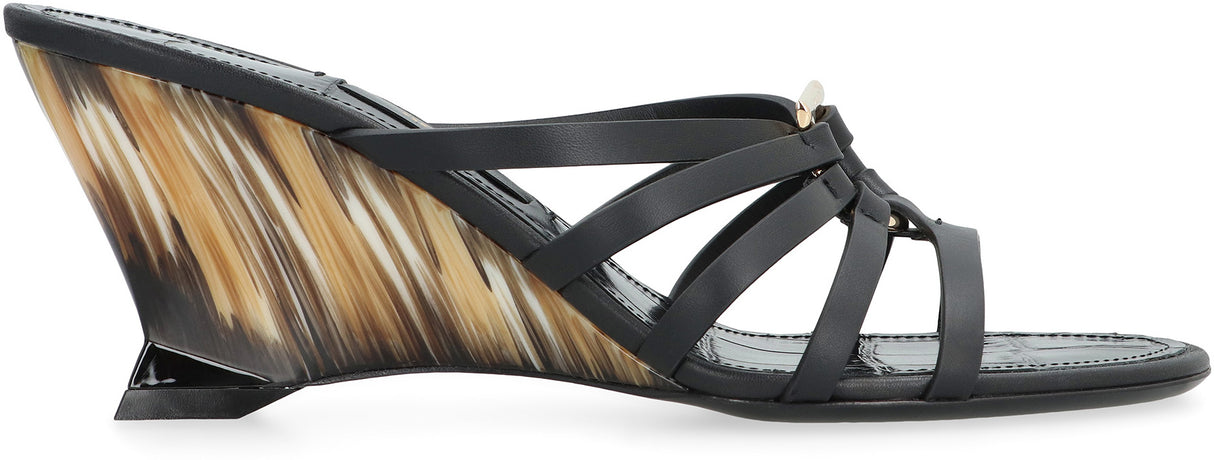 Ferragamo Elegant Leather Slide Sandals