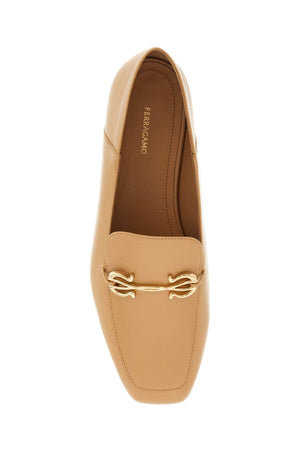 Ferragamo Nappa Leather Gancini Hook Loafers for Women