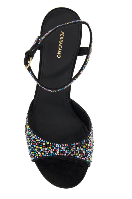 Ferragamo Crystal Cage High Heel Sandals