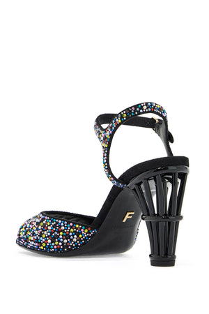 Ferragamo Crystal Cage High Heel Sandals