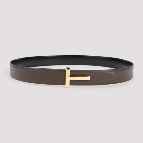 TOM FORD Grained 100% Leather Belt - 3cm Width