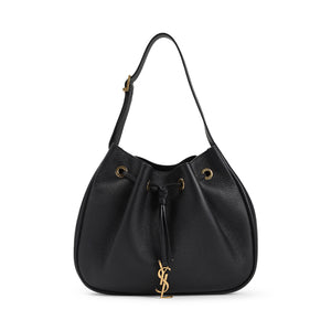 SAINT LAURENT Grained Leather Shoulder Handbag - 30cm x 22cm