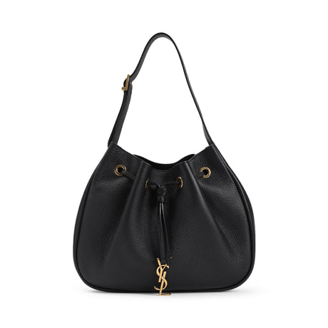 SAINT LAURENT Grained Leather Shoulder Handbag - 30cm x 22cm