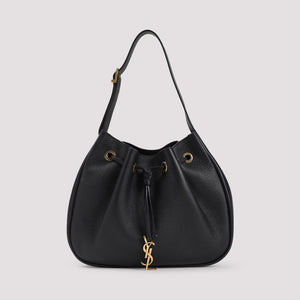 SAINT LAURENT Grained Leather Shoulder Handbag - 30cm x 22cm