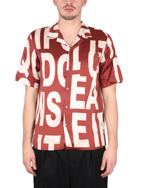 DRIES VAN NOTEN Men's Mini Bowling Collar Shirt