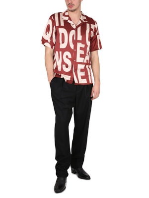 DRIES VAN NOTEN Men's Mini Bowling Collar Shirt