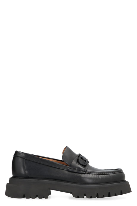 FERRAGAMO Sophisticated Leather Loafers with Chunky Sole