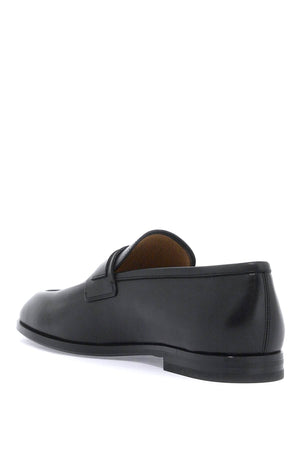 Ferragamo Smooth Leather Loafers with Gancini Hook - EEE Fit