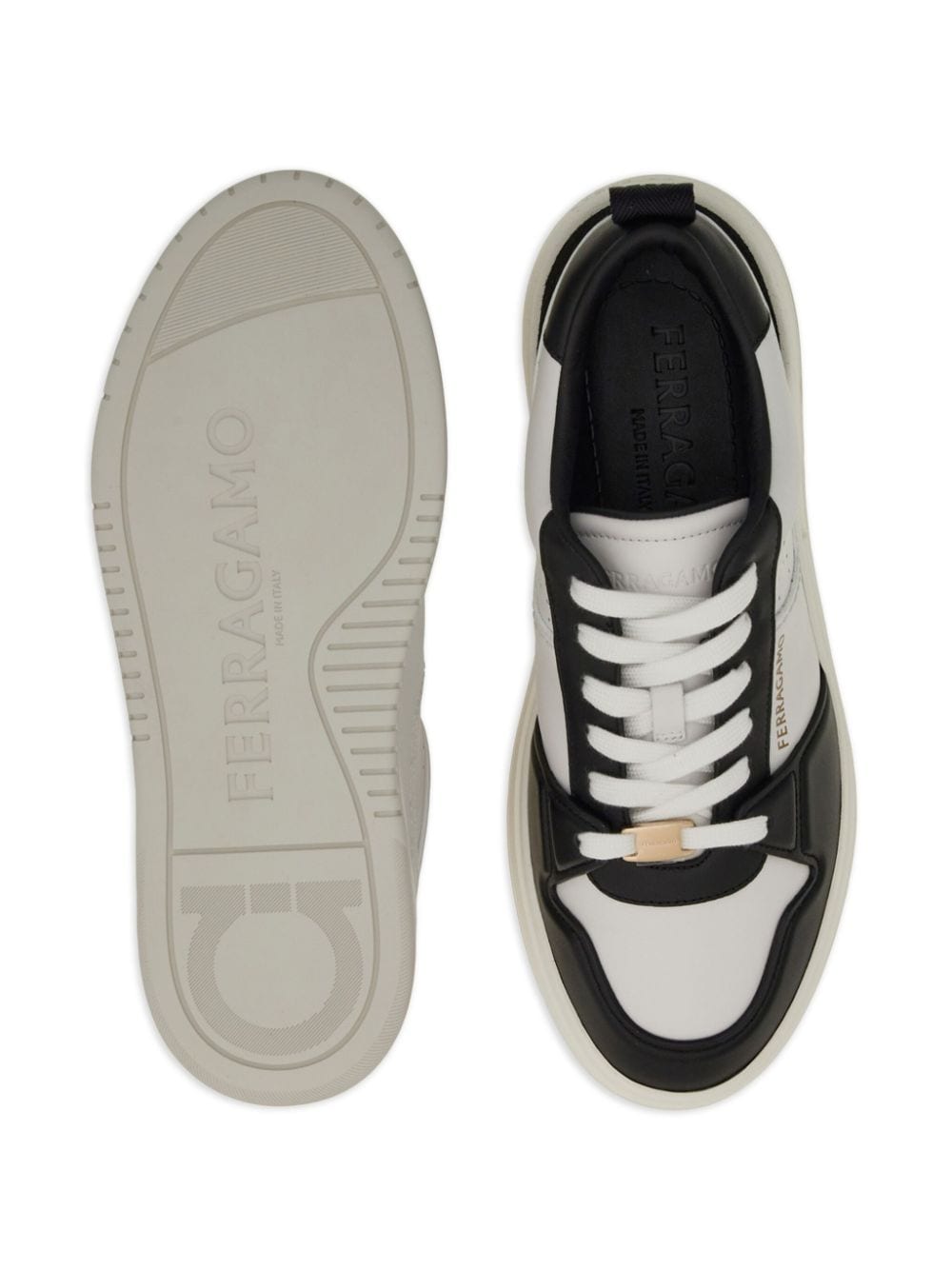 Ferragamo Two-Tone Leather Sneakers for Men