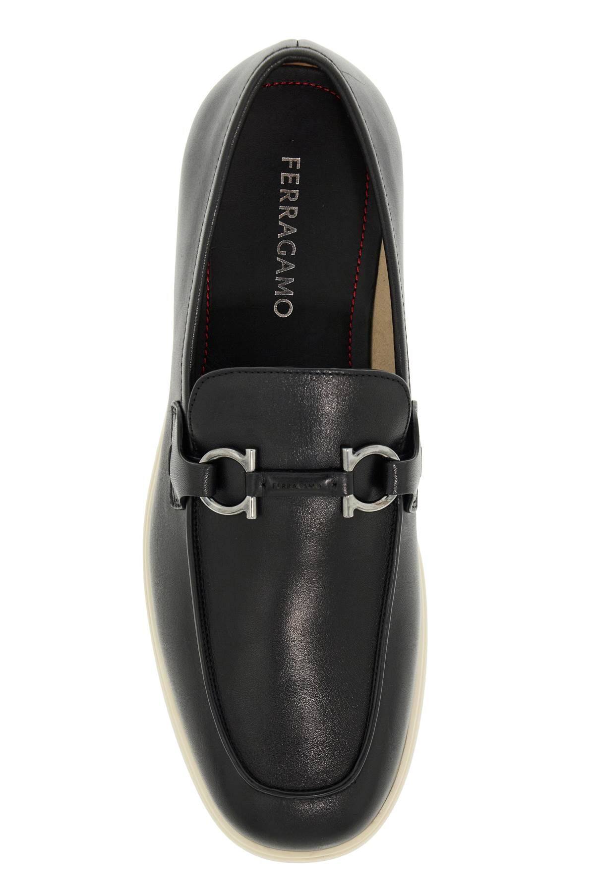 Ferragamo Casual Leather Loafers with Gancini Detail