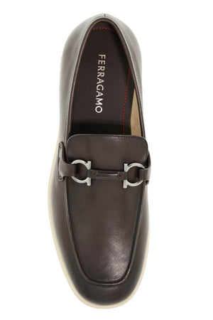 Ferragamo Casual Leather Loafers with Gancini Detail