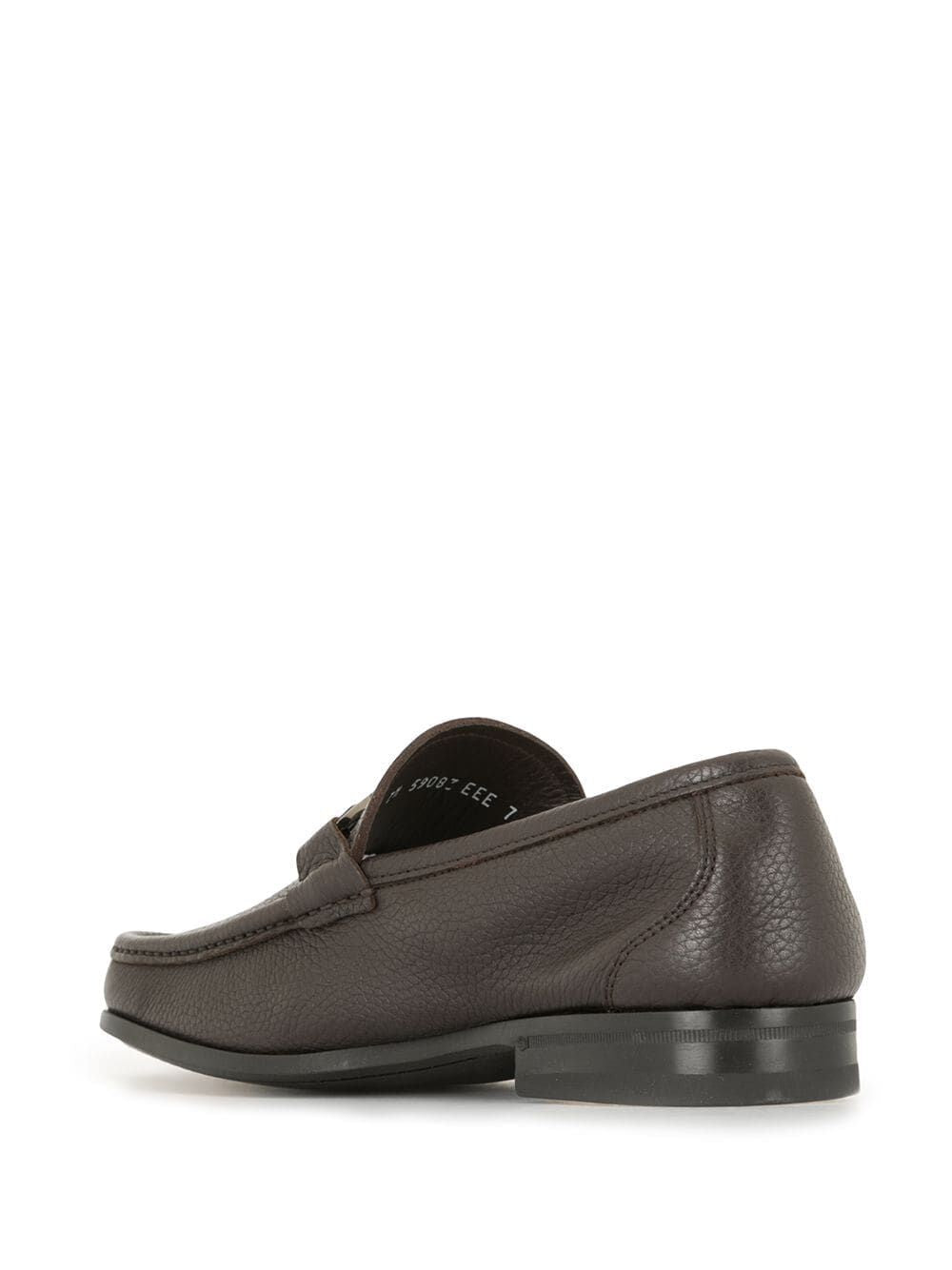 Ferragamo Luxury Grained Leather Loafers with Iconic Hook Buckle - Width EEE