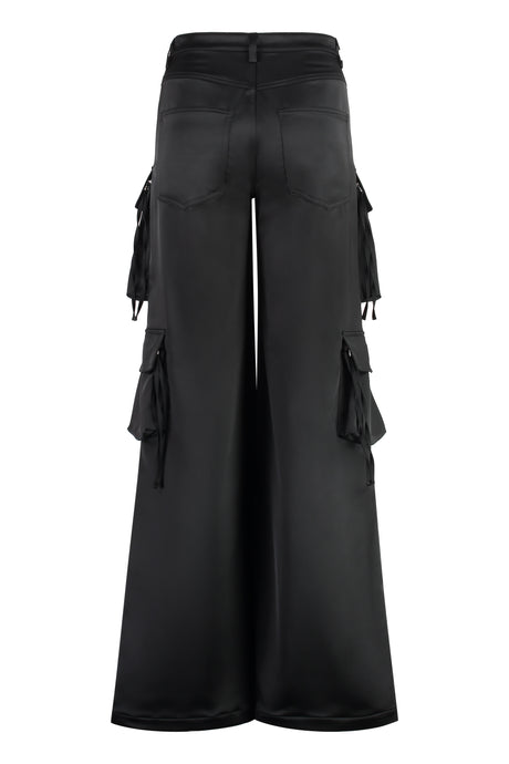 GIUSEPPE DI MORABITO Satin Cargo Pants with Flap Pockets for Women