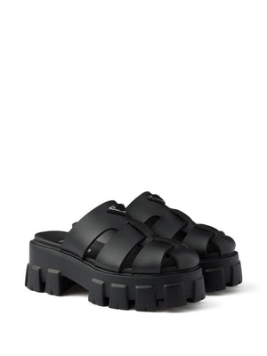 PRADA Monolith Rubber Flat Shoes with 5.5 cm Heel