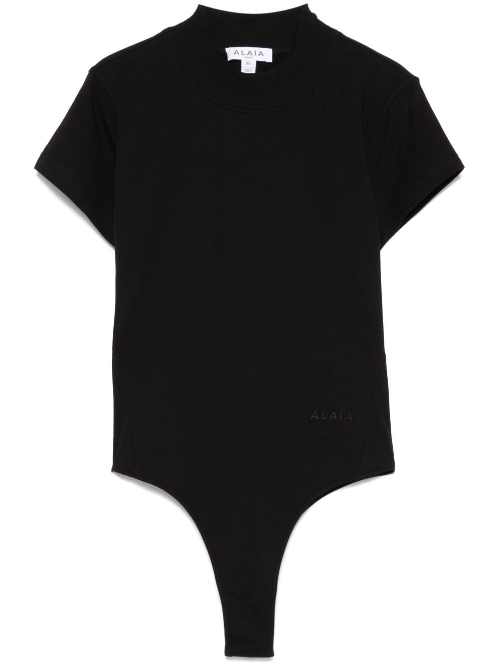 ALAÏA Logo-Embroidered Close Fit Bodysuit T-Shirt