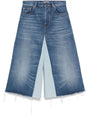 CHLOÉ High-Waisted Denim Patchwork Bermuda Shorts