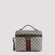 GUCCI Mini Leather Toiletry Case with GG Supreme Textile - 24cm x 18cm x 14cm