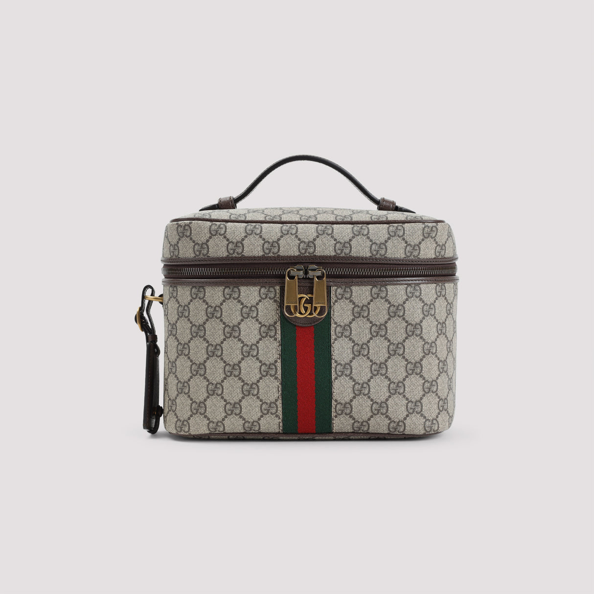 GUCCI Mini Leather Toiletry Case with GG Supreme Textile - 24cm x 18cm x 14cm