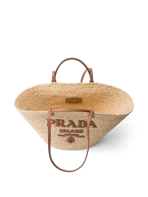 PRADA Large Raffia Shopping Bag