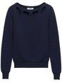 PRADA Boxy Fit Boat Neck Cotton Sweater for Men