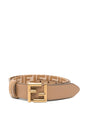 FENDI Reversible Leather and Denim-Effect FF Jacquard Belt - 3.5 cm