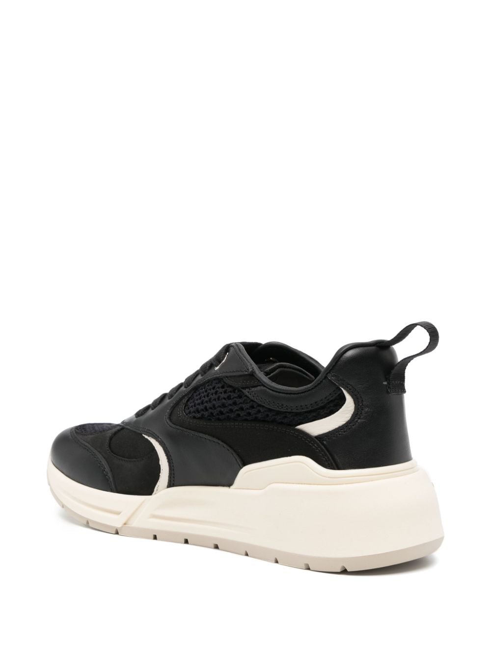 FERRAGAMO Panelled Leather Sneakers - Almond Toe