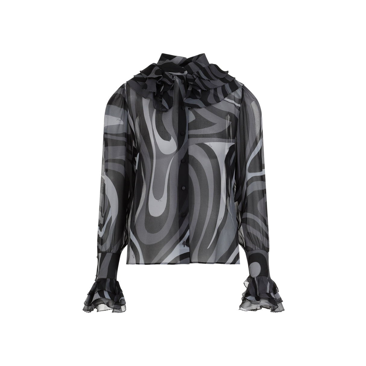 PUCCI Elegant Long Sleeve Silk Shirt