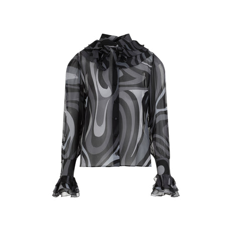 PUCCI Elegant Long Sleeve Silk Shirt