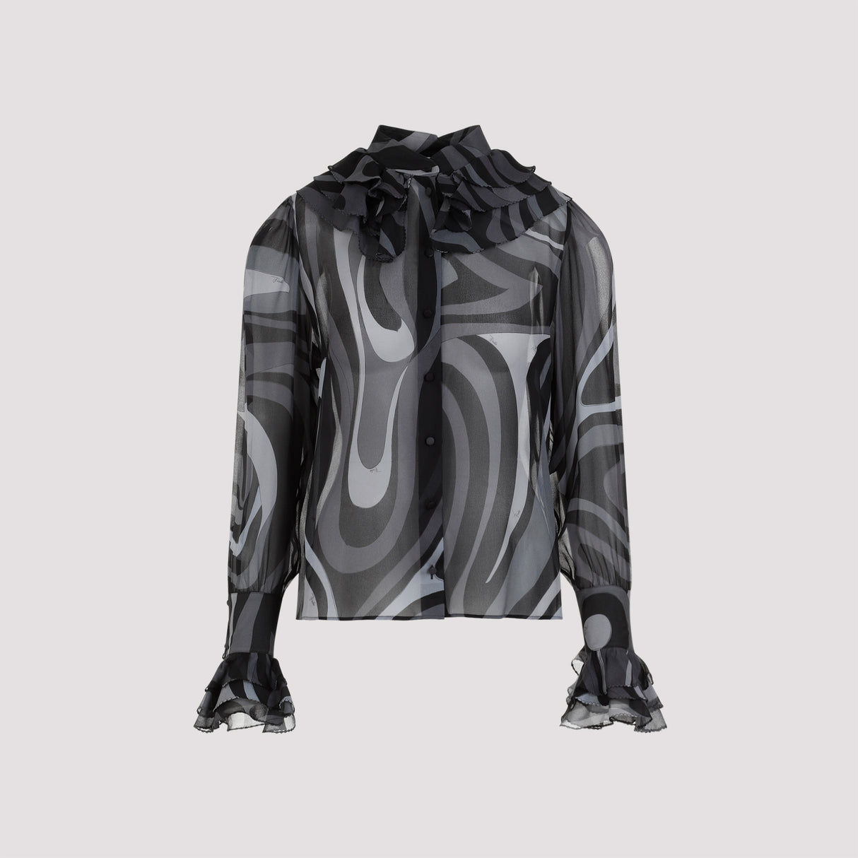 PUCCI Elegant Long Sleeve Silk Shirt