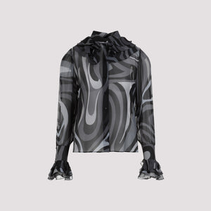 PUCCI Elegant Long Sleeve Silk Shirt