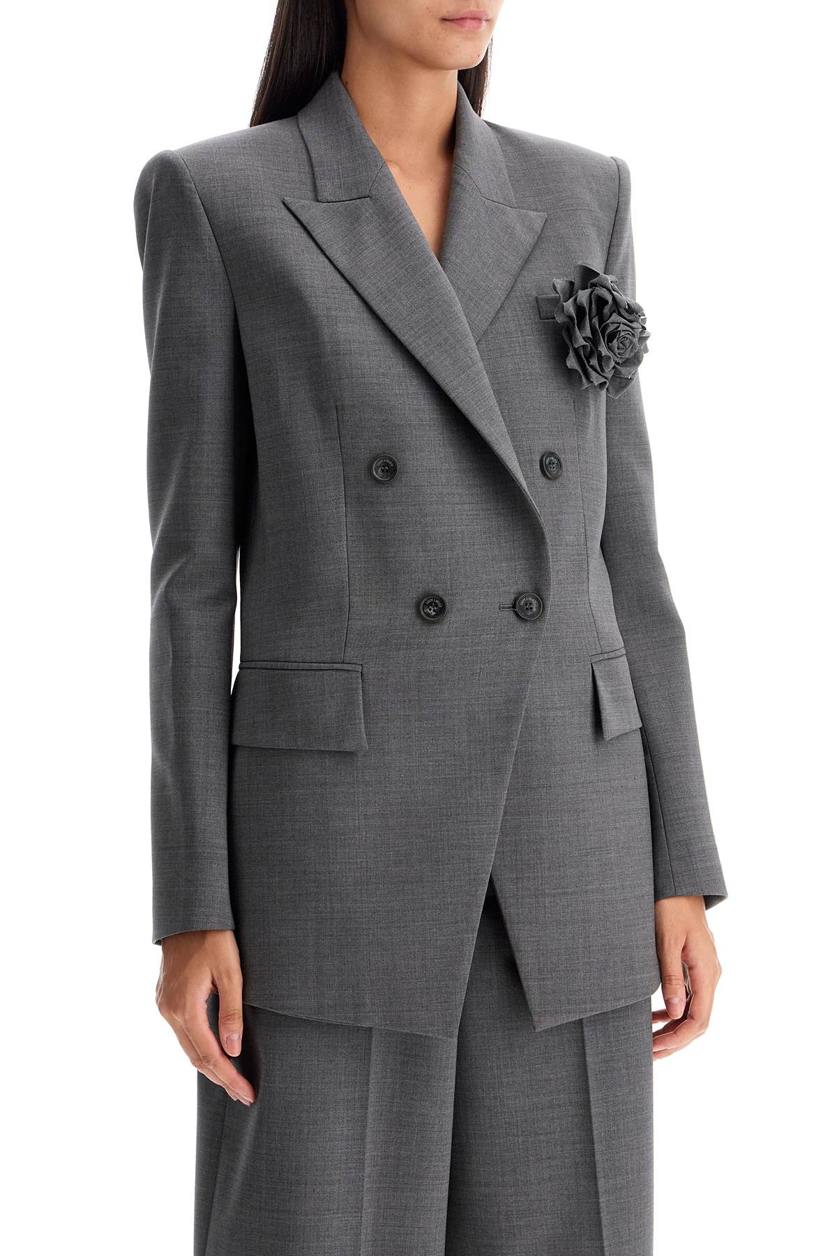 GIUSEPPE DI MORABITO Tailored Double-Breasted Wool Stretch Blazer - Size 40