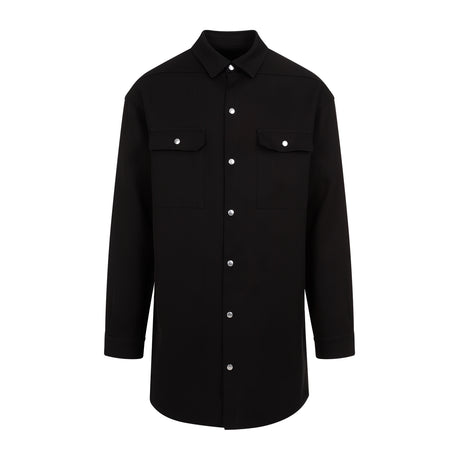 RICK OWENS Jumbo Fogpocket Silk Wool Shirt Jacket